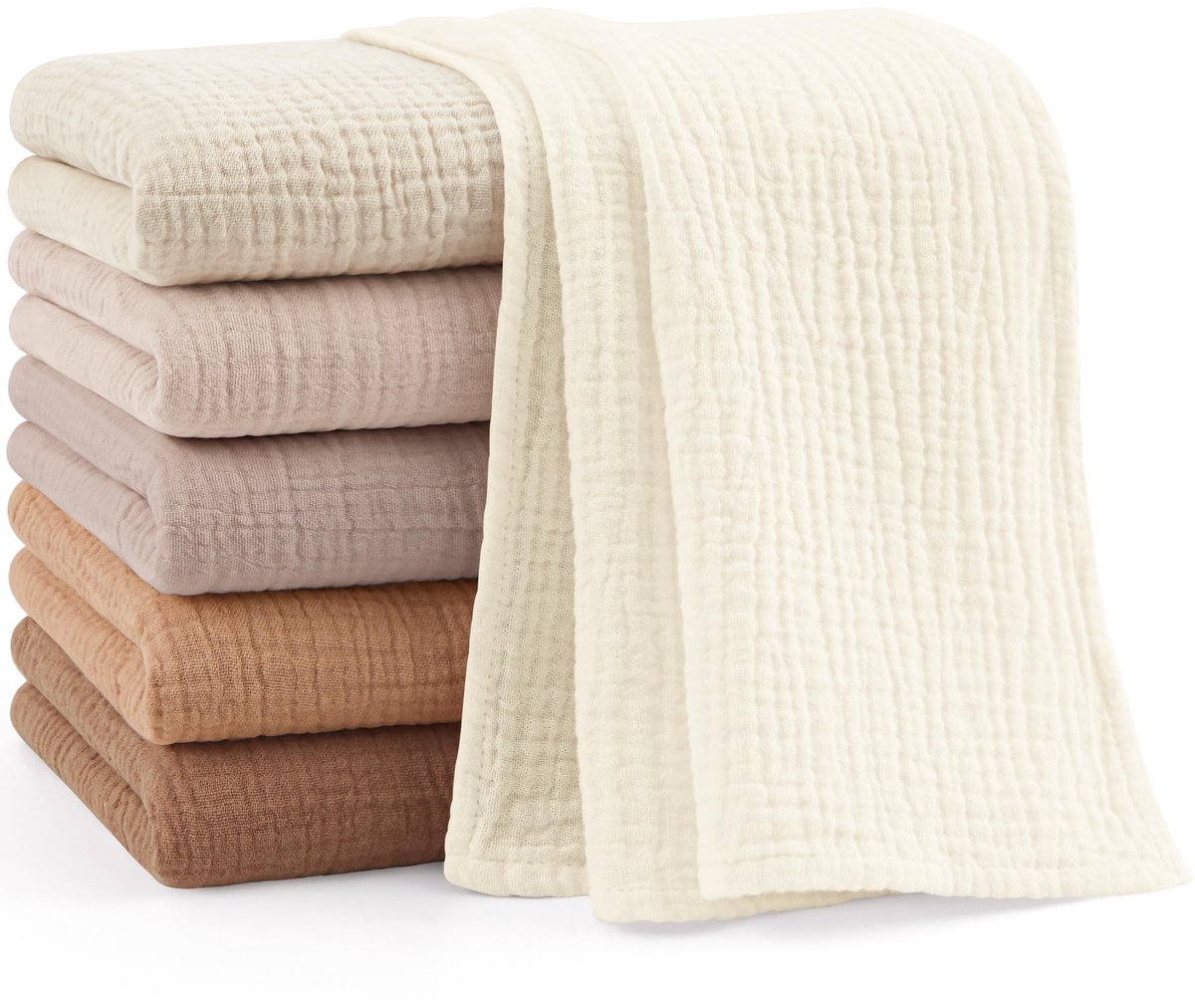 Omgoods - 6 Stuks 100% Katoenen Baby Molton Doeken - Ademend en Absorberend - 60x60 cm