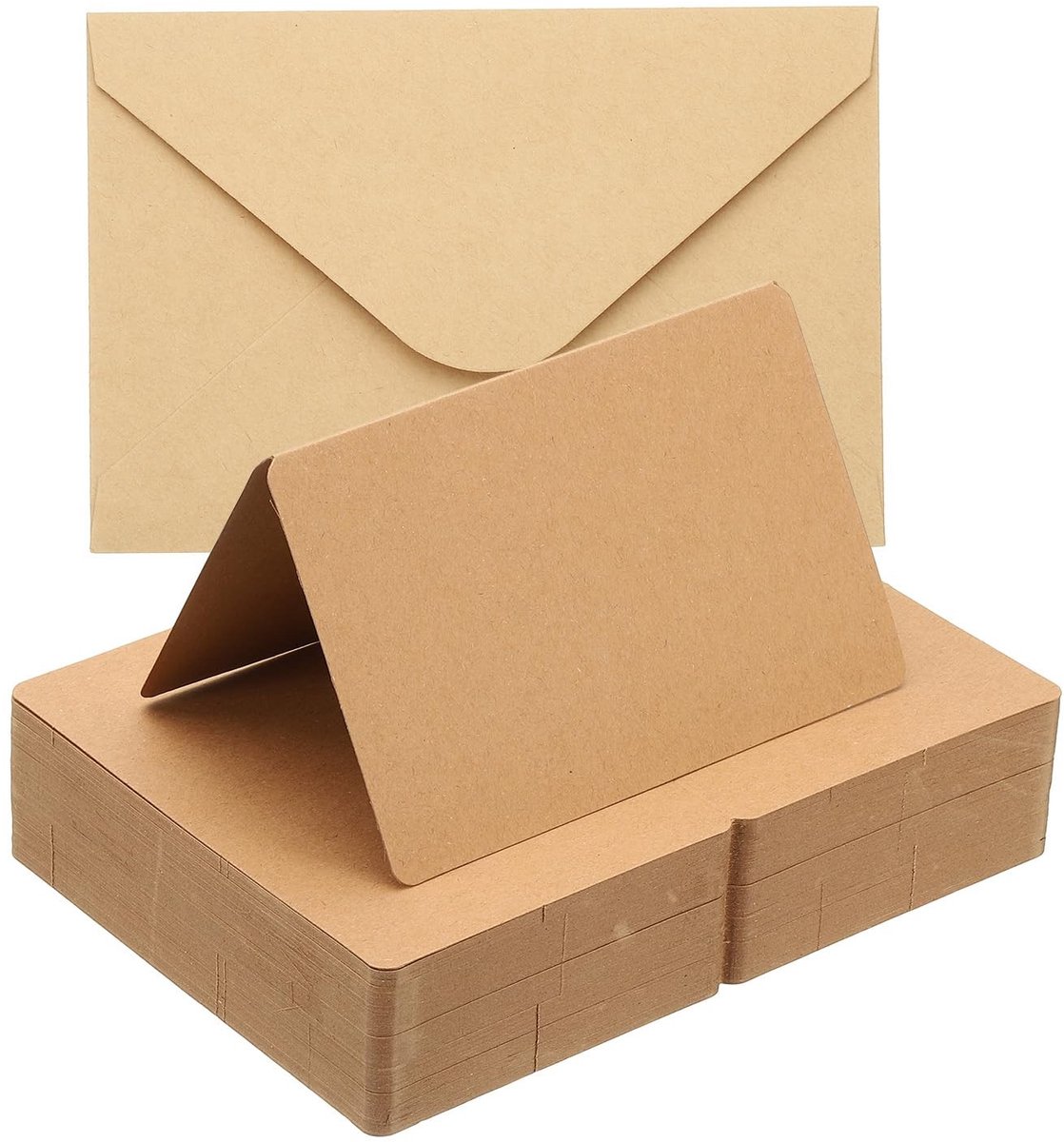 Omgoods - Set van 100 Witte Kaarten en Enveloppen - Voor Uitnodigingen en DIY Projecten
