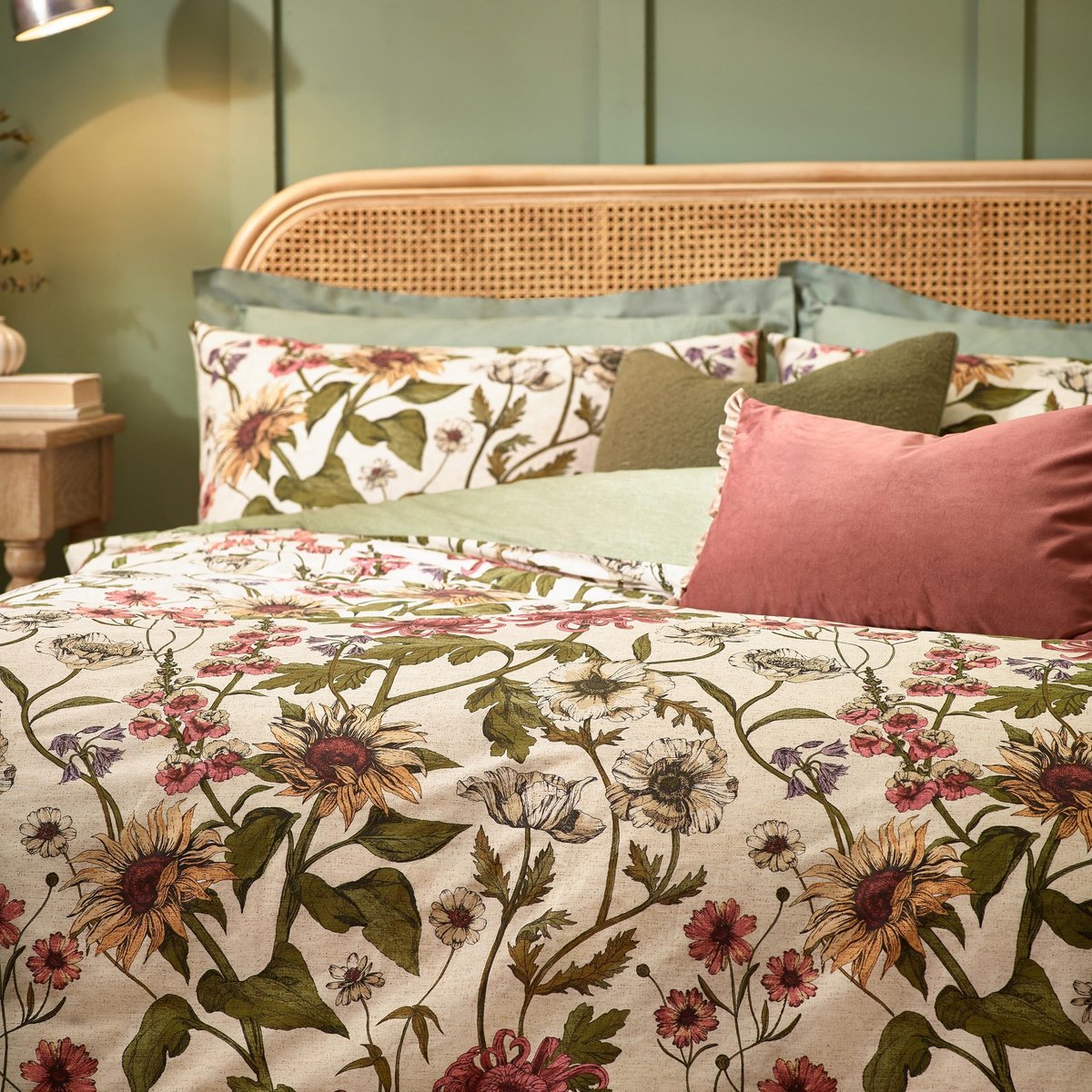 Omgoods - Vintage Botanisch Dekbedovertrekset met Linnenlook