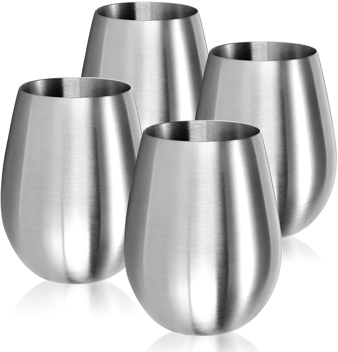 Omgoods - Set van 4 Wijnglazen - 500 ml Reiskop voor Onderweg - BPA-vrije Drinkbeker