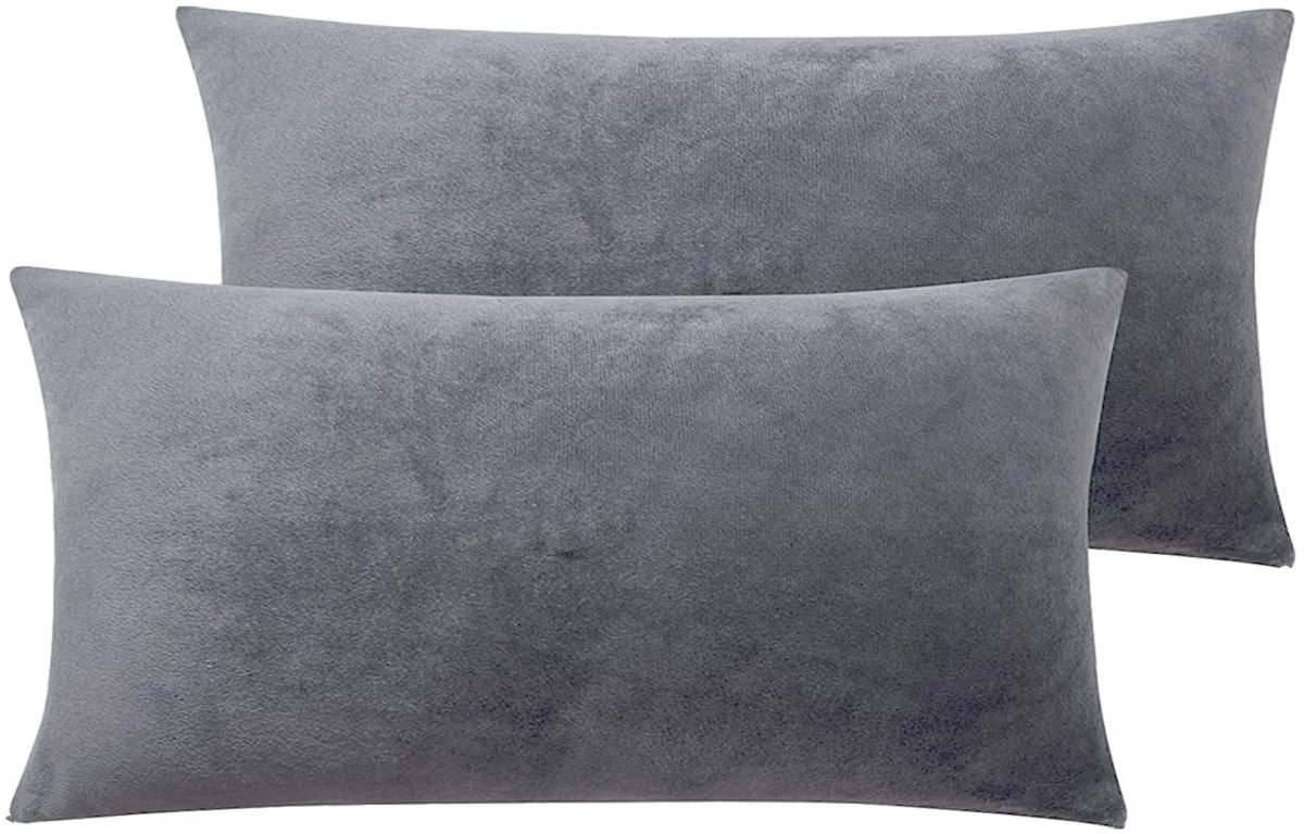 Omgoods - Set van 2 Fluffy Kussenhoezen 40 x 80 cm voor Sofa en Slaapkamer