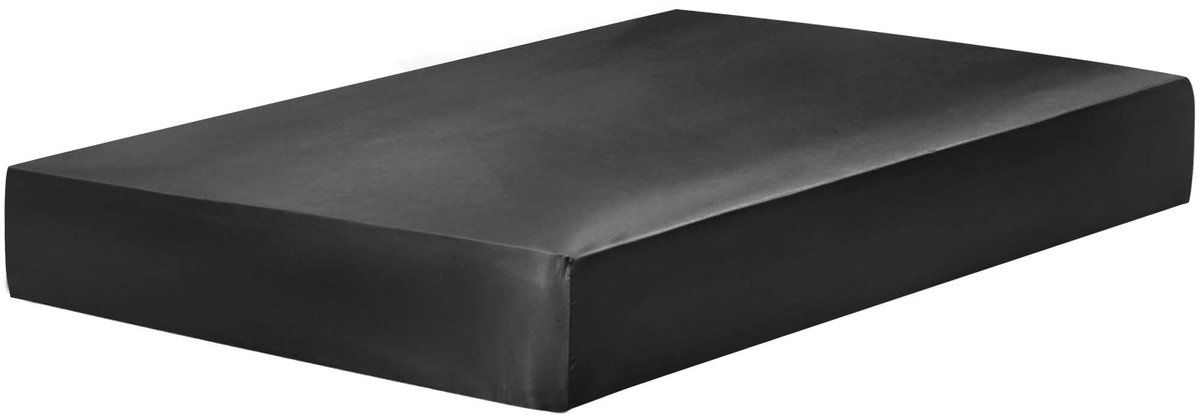 Omgoods - Fitted Sheet 100x200 cm - Zwart Satijn met Elastische Band voor Matras tot 35 cm