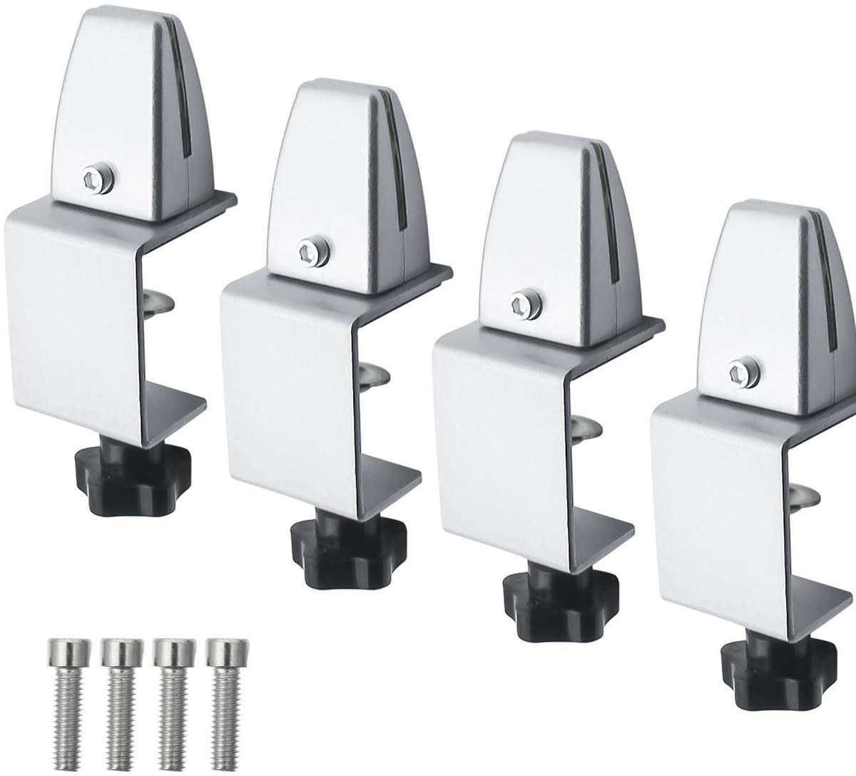 Omgoods - 4 Stuks Desk Partition Wand Klemmen - Verstelbare Tafelverdeler voor Spatscherming