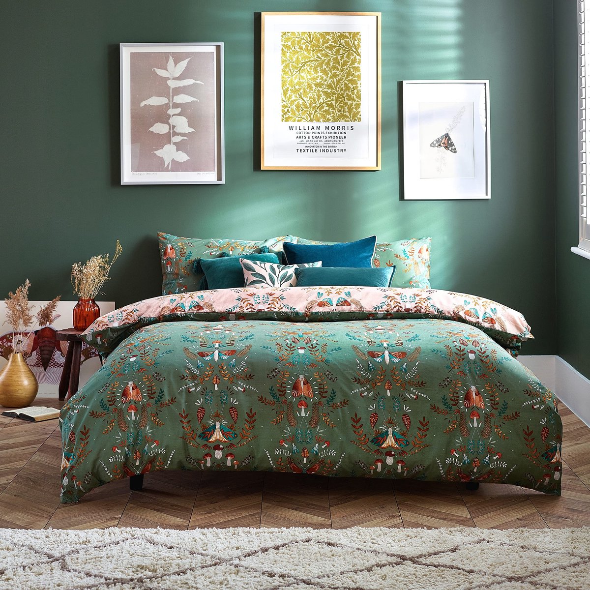 Omgoods - Luna Wood Dekbedovertrek Set met Natuur Motieven 200 x 200 cm