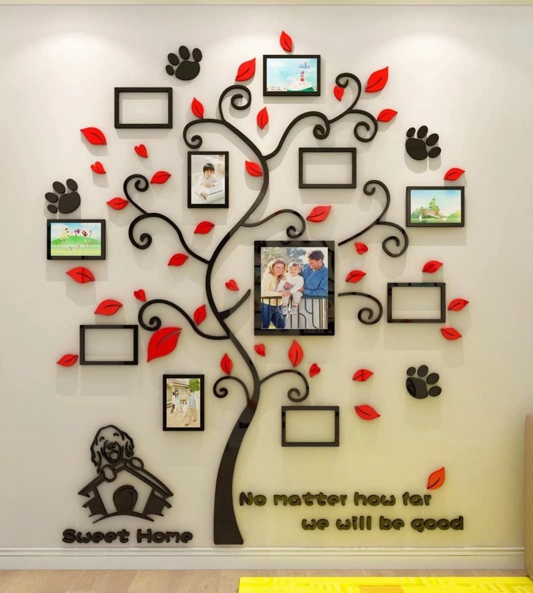 Omgoods - 3D DIY Wandsticker Boom met Fotolijsten voor Kinderen