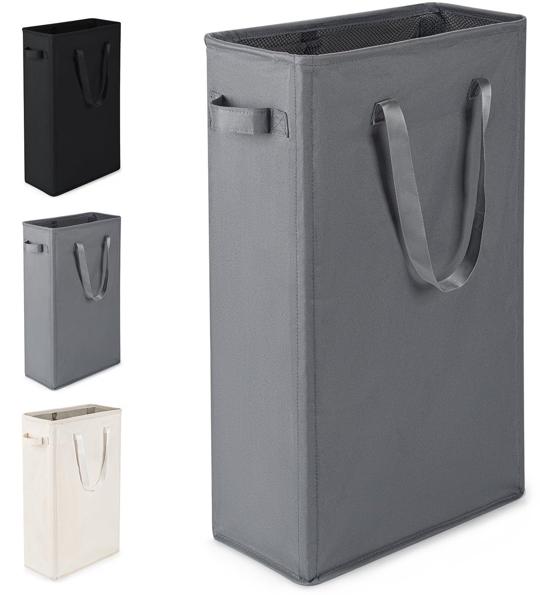 Omgoods- Wasmand Opvouwbaar 45L - Wasmand met Handvatten - Moderne Wasverzamelaar - Smalle Wasmand - Geschikt voor Slaapkamer/Badkamer - Kledingmand