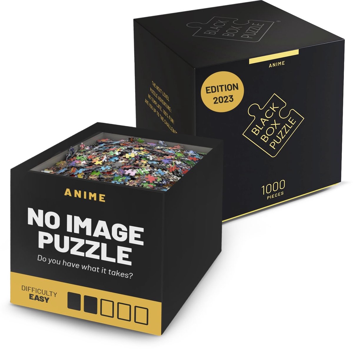 Omgoods - Black Box Puzzle 1000 Stuks - Uitdagende Zwart Motief Puzzel voor Volwassenen