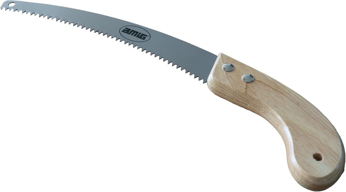 Snoeizaag 300 mm gebogen stalen blad - ergonomische houten handgreep - lichtgewicht en comfortabel - SnelShoppen