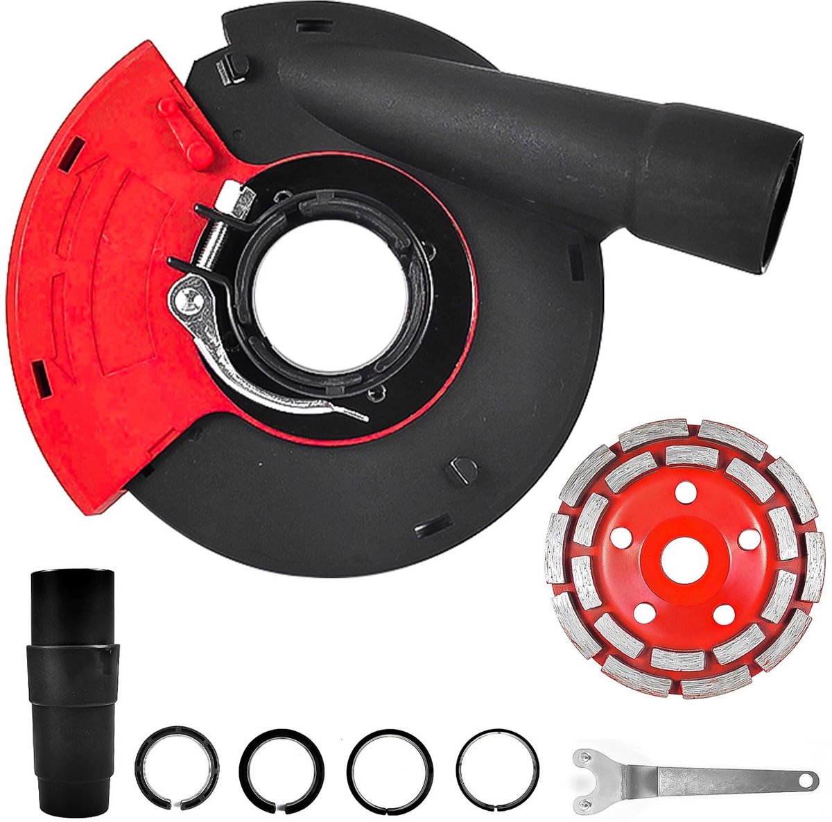 Omgoods- Stofafzuiging 125 mm - Stofkap Haakse Slijper - Stofopname - Stofvrije Omgeving - 98% Stofopvang - Eenvoudige Installatie
