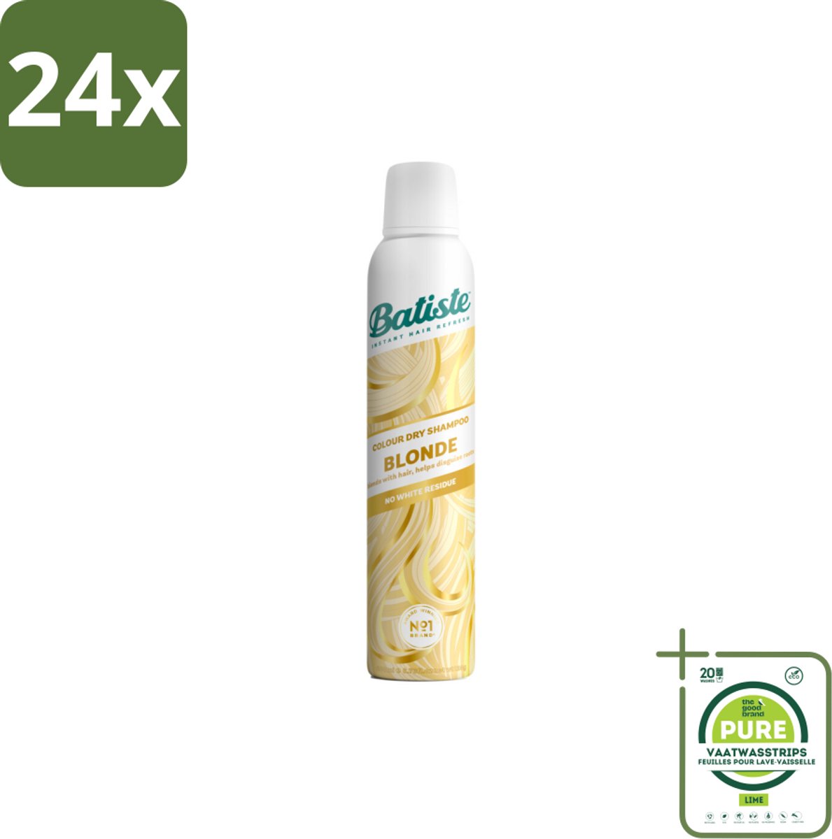 Batiste - Hint of Colour Light Blond - Droogshampoo - Verfrist en Verlevendigt Lichtblond Haar - 200ml - Voordeelverpakking - 24 stuks - Droogshampoo - Blond Haar