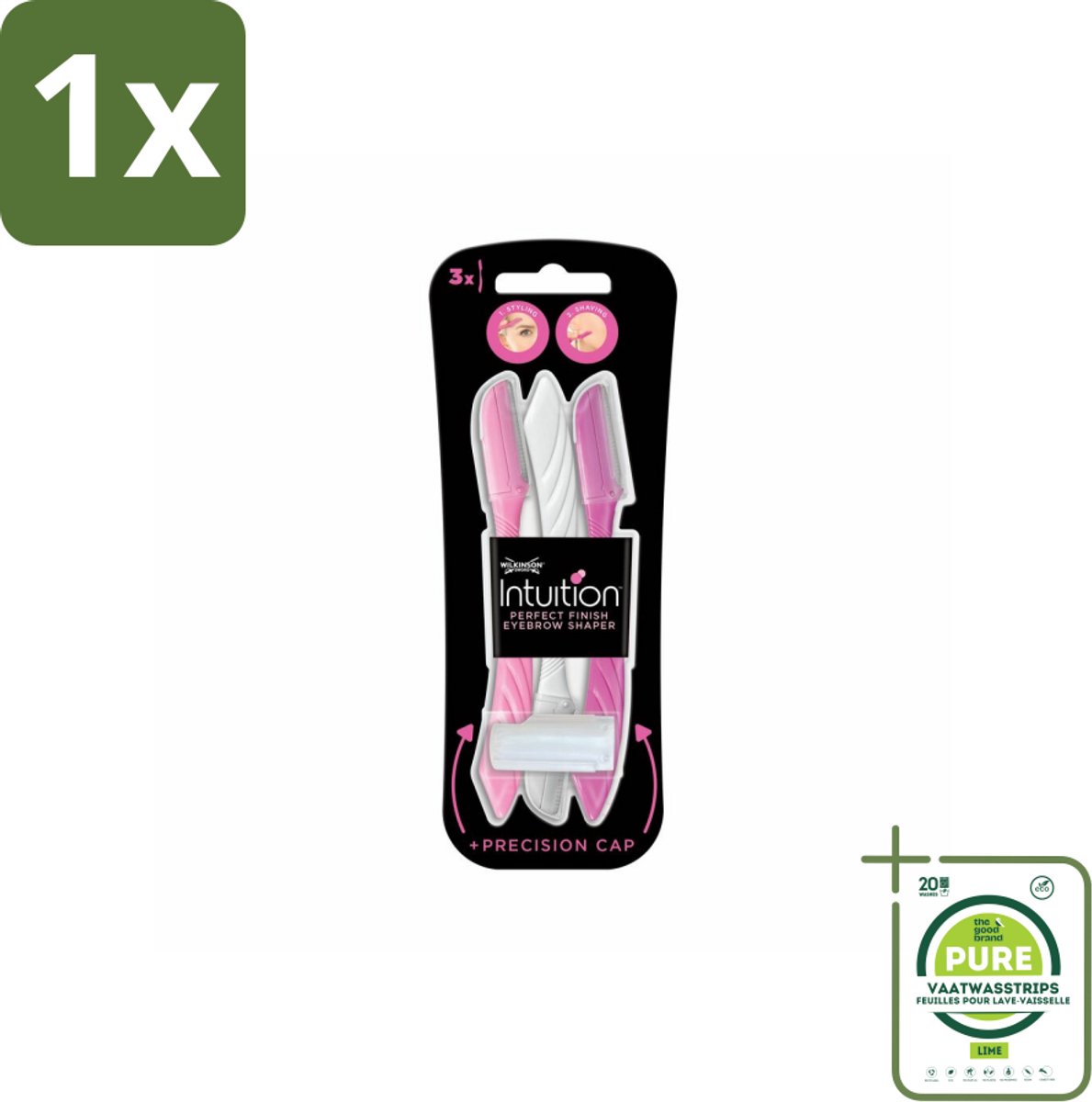1 x Wilkinson Intuition - Navulmesjes - Wenkbrauw Shaper - Precisie - 3 mesjes - Wenkbrauw Epileren - Wenkbrauw Shaper - Precisie Epilator - Ontharingsmesjes - Gezicht Exfoliëren