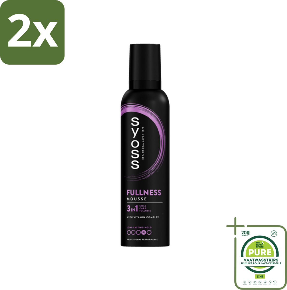 Syoss - Fullness - Haarmousse - Lichtgewicht Volume - 250 ml - Voordeelverpakking - 2 stuks - Haarvolume - Volumineus haar