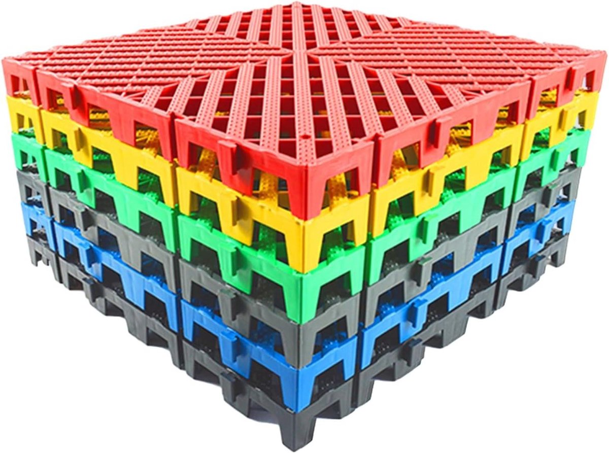 Garage Vloertegels - Modulaire Vloerplanken - Afwatering Voorkomen - In elkaar grijpend ontwerp - 43 x 43 x 23 cm