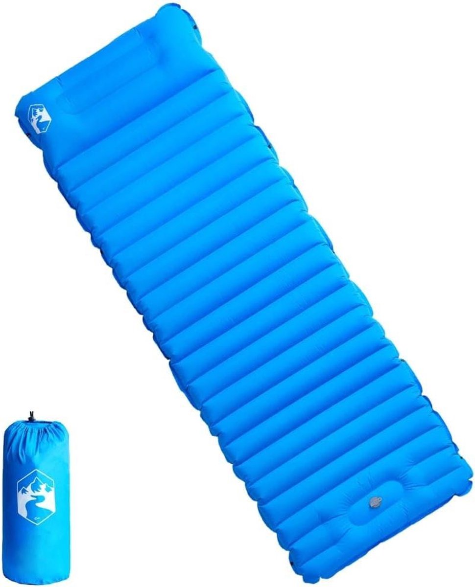 Kampeermatras Zelfopblazend - Kampeerbed Slaapmat - Buitenactiviteiten - Met Geïntegreerd Kussen - 190 x 68 x 10 cm - Blauw