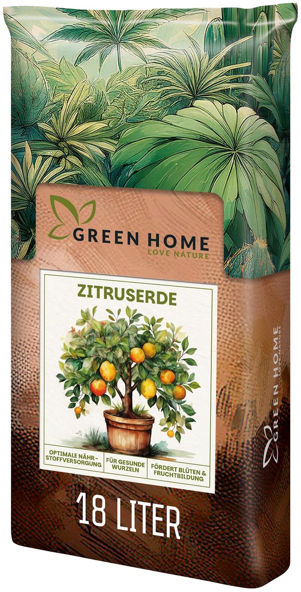 Green Home Zitruserde - citrus potgrond - 18 liter - langwerkende mest - pH 5,8