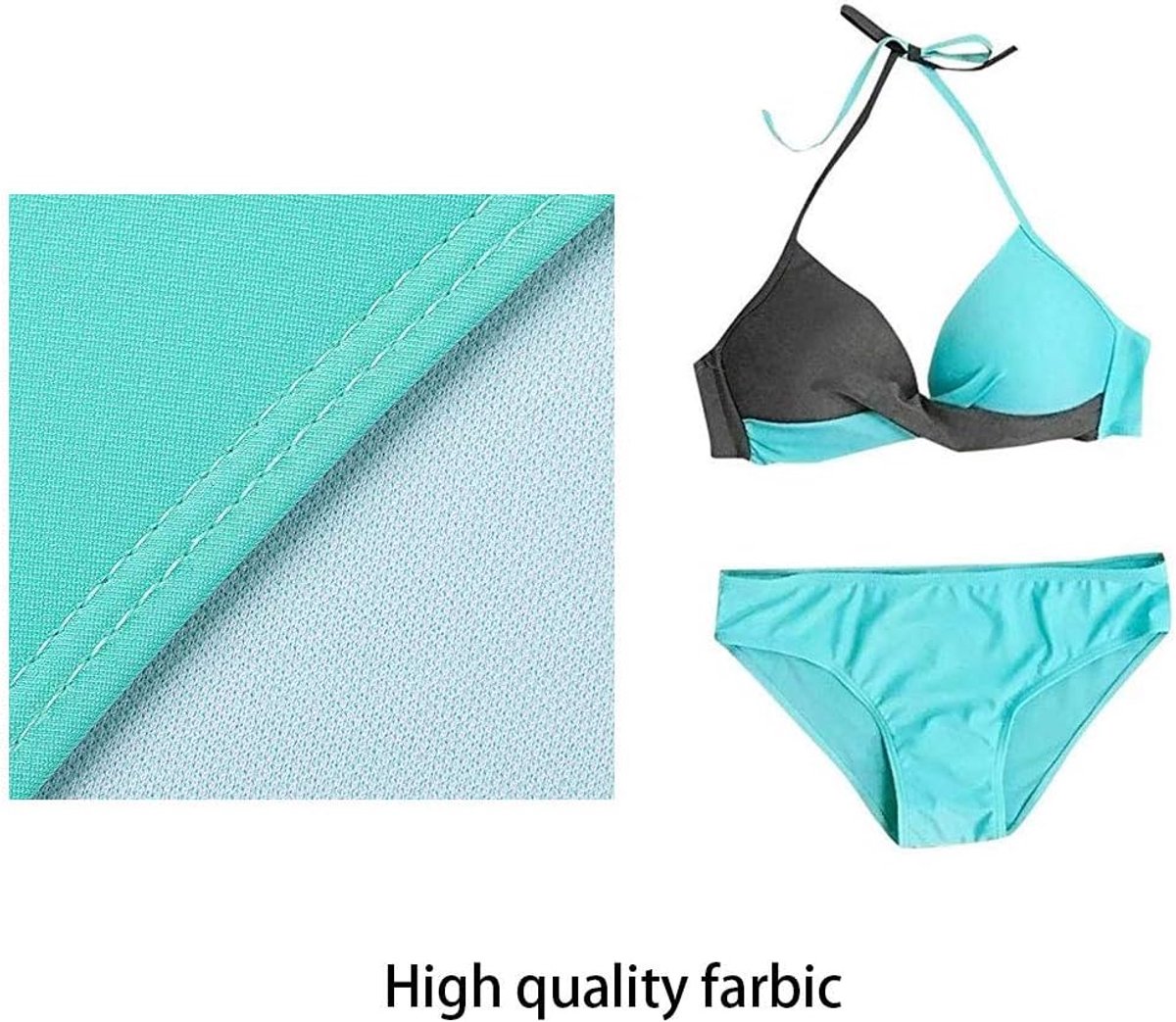 Badpak, 2-delig, dames, sexy, push-up, gevoerd, Tie-Dyed, bikini, hoge taille, slankmakend, driehoekig, onderkant - - S