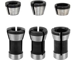 6 stuks adapterklemmen voor frezen, frees, frees, 6 mm, 6,35 mm, 8 mm, boorhouder voor freesmachine, boorhouder voor elektrische bovenfrees | Saipor 6 stuks freeshouder voor hout, 6 mm, 6,35 mm, 8 mm, voor elektrische bovenfrees