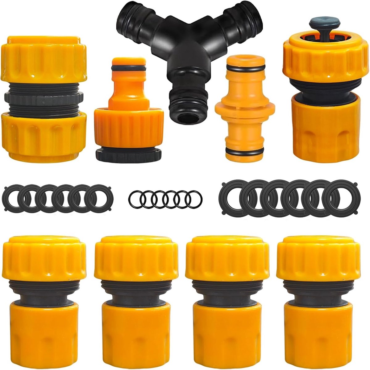 9 stuks ABS slangaansluiting slangverbinderkit Y-stuk aftakverbinder tuinslang adapter waterslang 3/4 inch materiaal tuinslang aansluitset