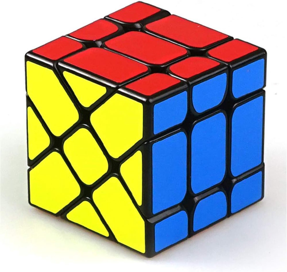 YONGJUN YJ Fisher Yileng V2 Cube 3x3x3 Vorm Mod Twisty Puzzel Gladde Kubus Hersenen Teaser Puzzel Speelgoed (zwart)