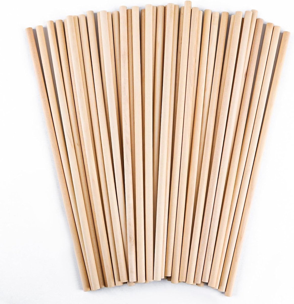Houten ronde staaf van Berkenhout, naturel, 6 mm diameter, 30 cm lengte, ronde houten knutselstokken, houten stokken voor knutselen, modelbouw, doe-het-zelf, massief