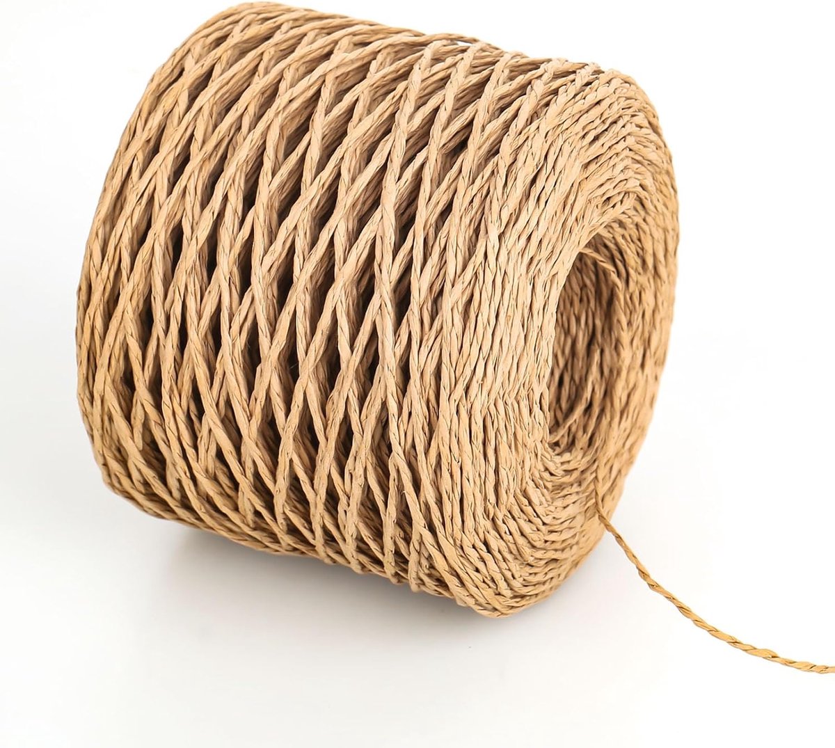 bsmmai Papieren koord, 200 m x 2 mm, natuurlijk papieren koord, bruin, papieren koord om te knutselen, doe-het-zelf, bloemenstuk