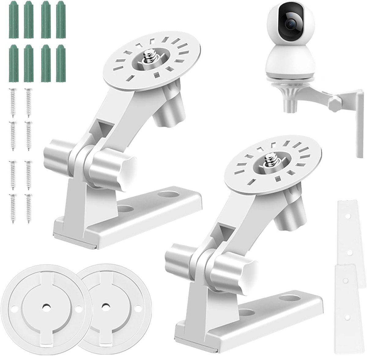 houder, 2 stuks, voor Tp-Link Tapo C210/C200/C225/C220/Tc70, Kasa Ec70/Kc410s, bewakingscamera, instelbare hoek, 180 graden rotatie, 2 stuks