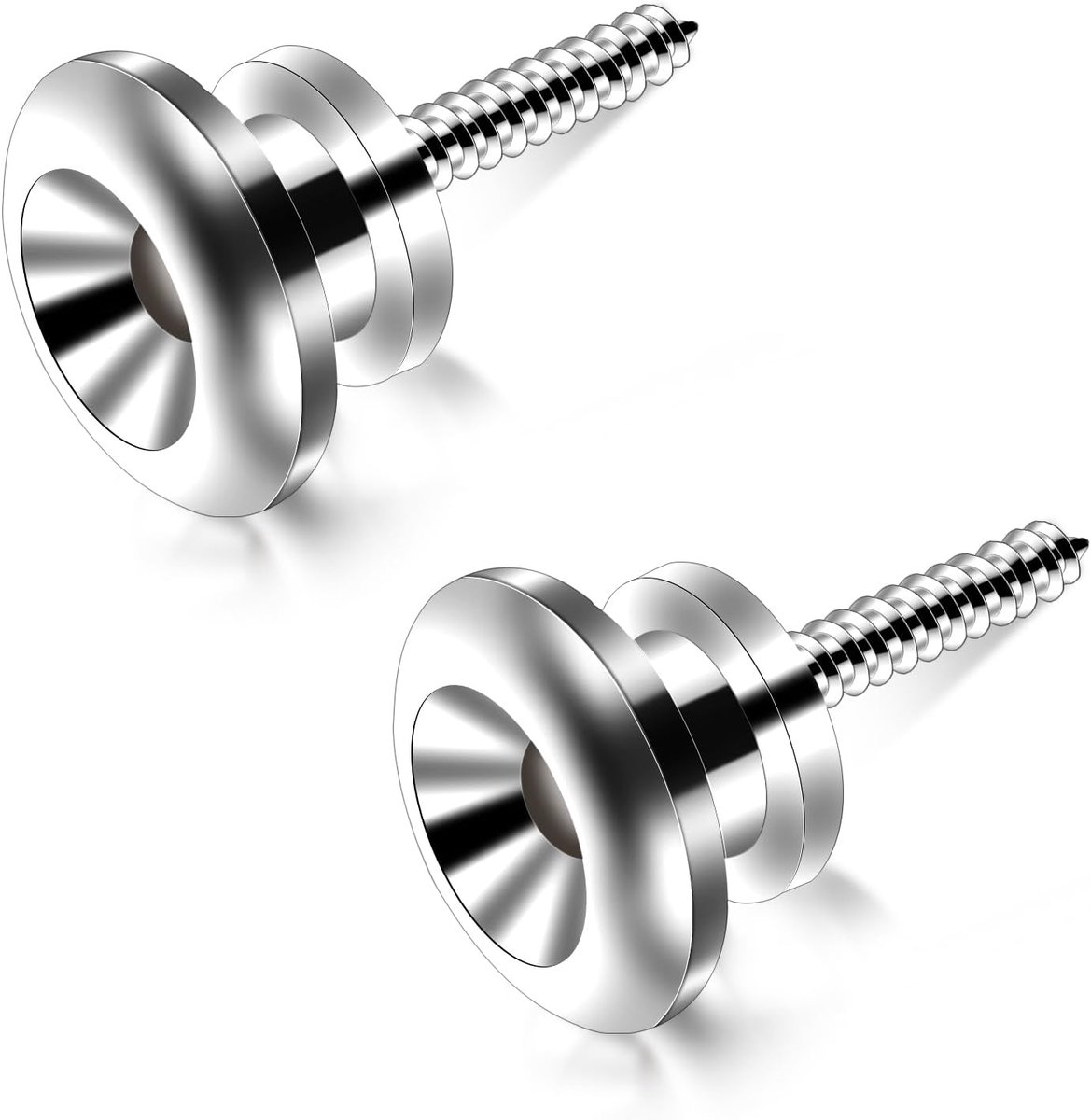 2 stuks gitaarriem fixateur metalen gitaarriem eindknop zwarte gitaarband knoppen met bevestigingsschroeven en rubberen kussen voor klassieke elektrische akoestische gitaar gitaar bas zilver