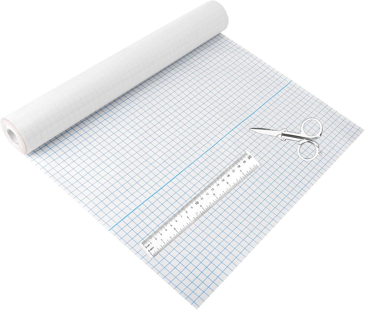 Boekomslag, zelfklevend, transparant, 15 m x 40 cm, transparante folie, zelfklevend, voor boek, met liniaal en schaar, transparant