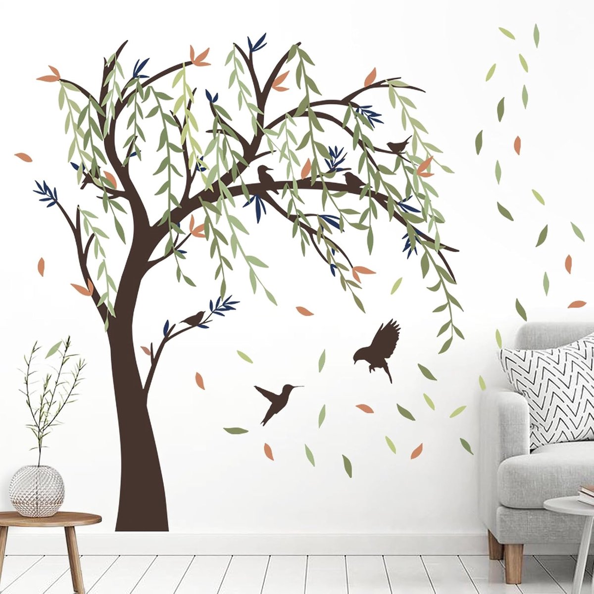 milaosk Muursticker Boom Vogel Decoratieve Muurstickers Abstracte DIY Spiegel Muurstickers Decoratieve Muurstickers Voor Slaapkamer Volwassen Kind Woonkamer Kantoor