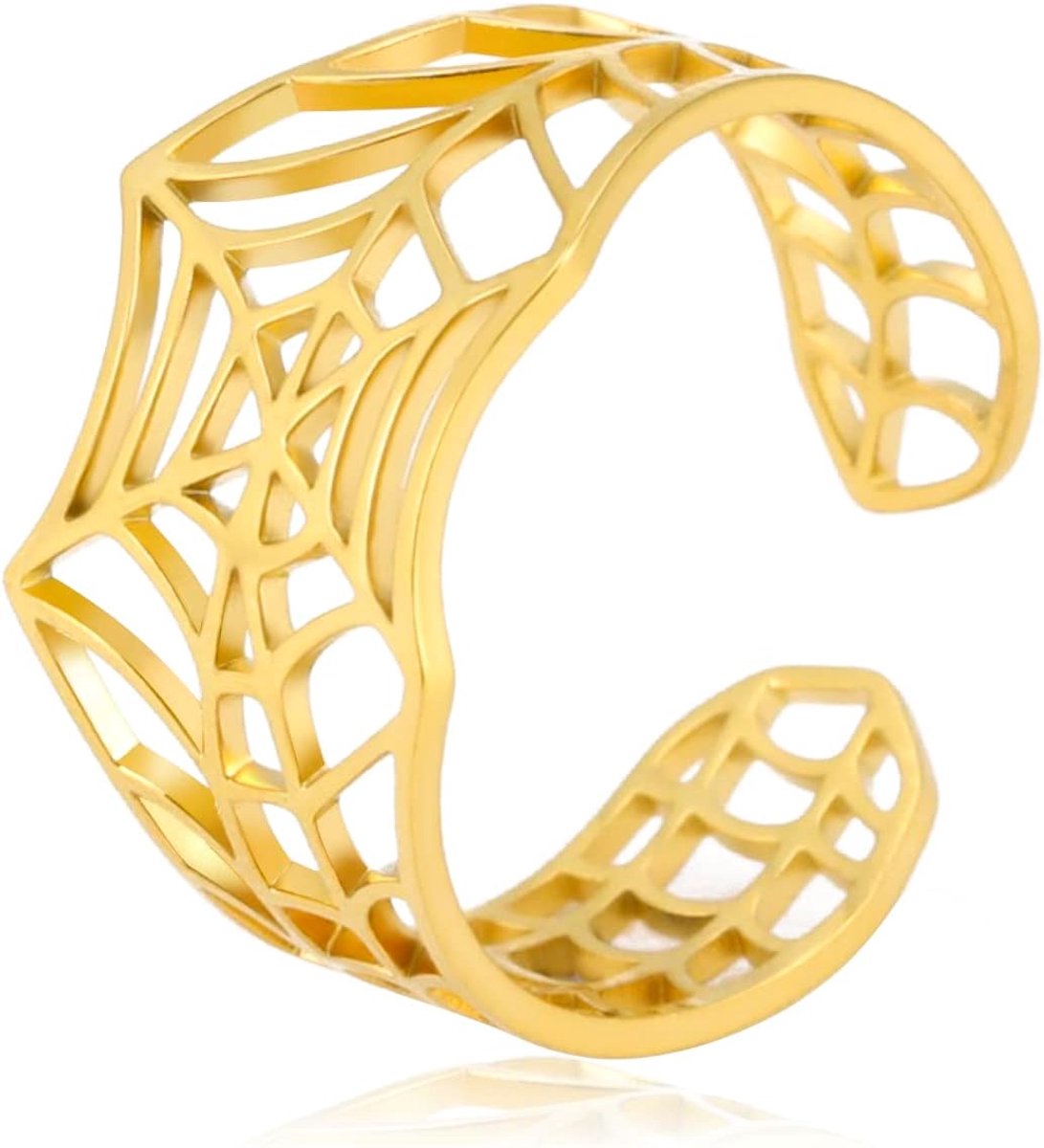 kkjoy Rvs Spinweb Ring Verstelbare Open Vinger Ringen Sieraden Voor