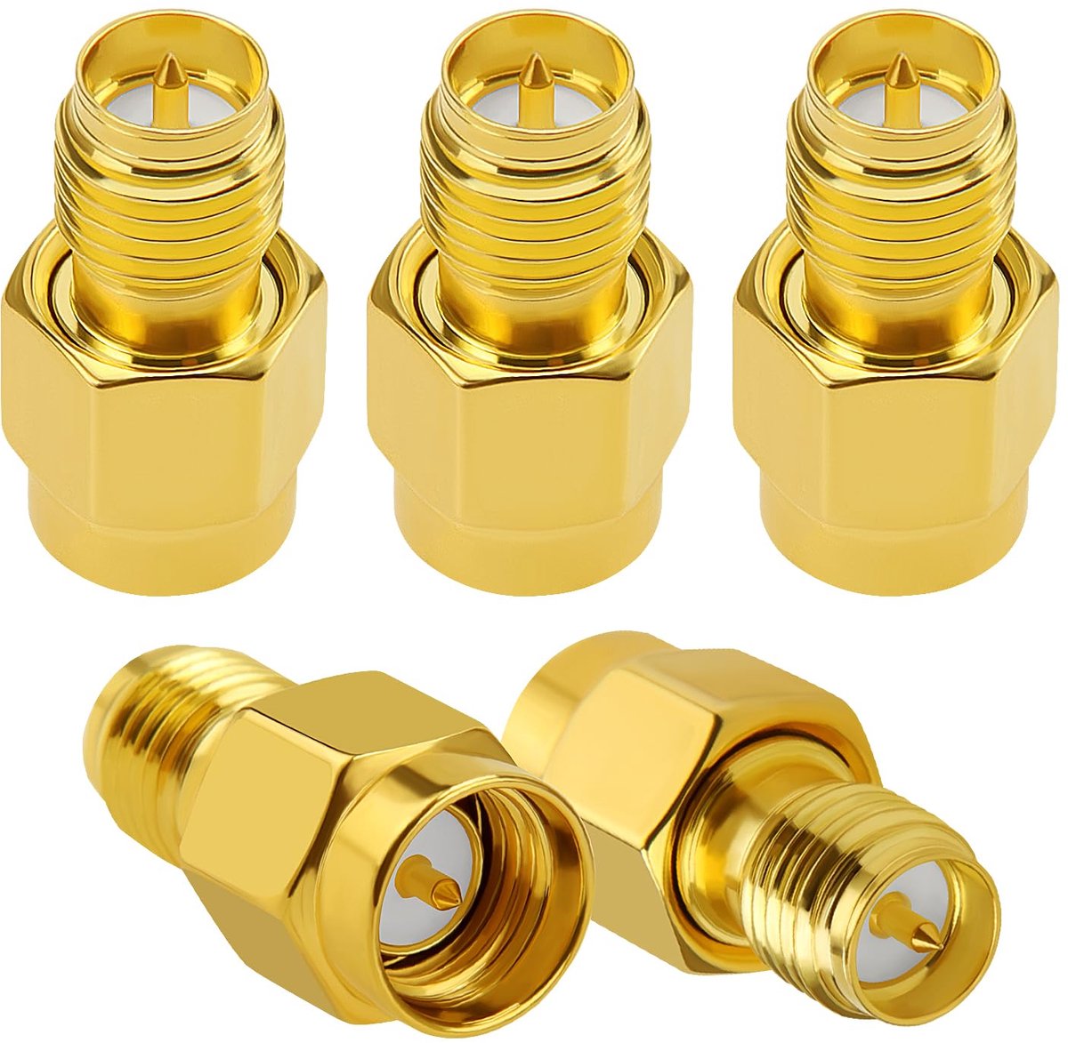 5 Stuks Sma Male Naar Rp-Sma Female Adapter, Coaxiale Connector Voor