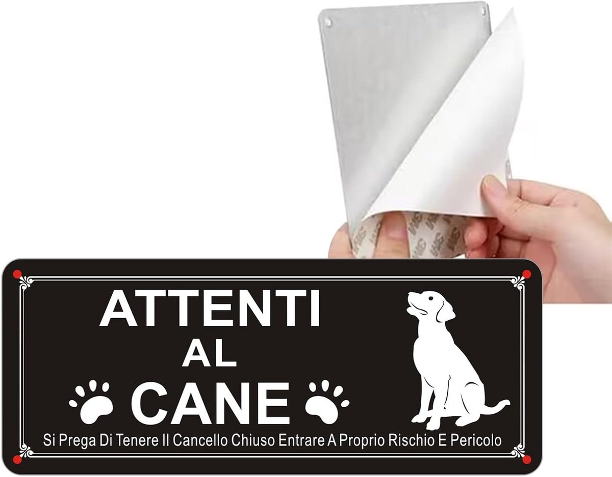 Waarschuwingsbord voor de hond: Waarschuwingsbord voor de hond, licht maar robuust, weerbestendig, duurzaam, uv-bestendig, eenvoudig te installeren, reflecterend