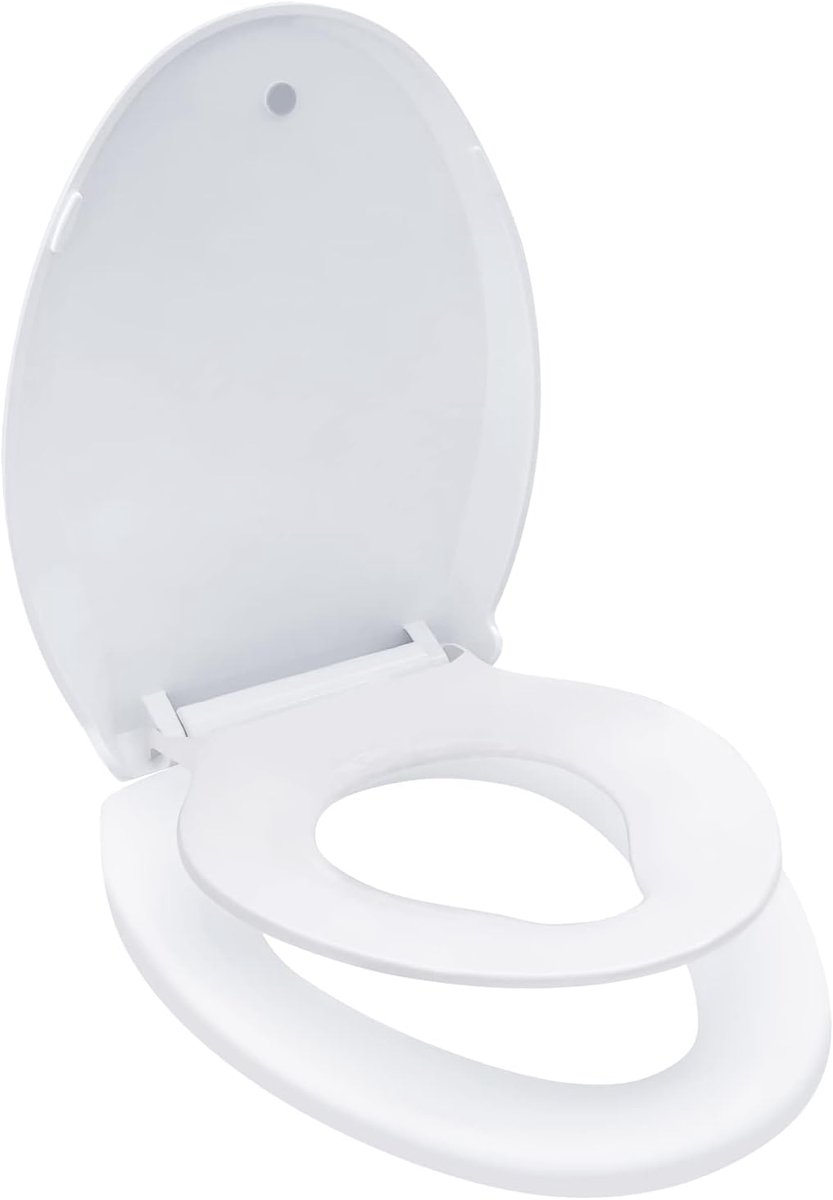 Toiletbril met peuterzitje - Elongated 47 cm - Softclose - Veilig toilettrainingszitje - SnelShoppen