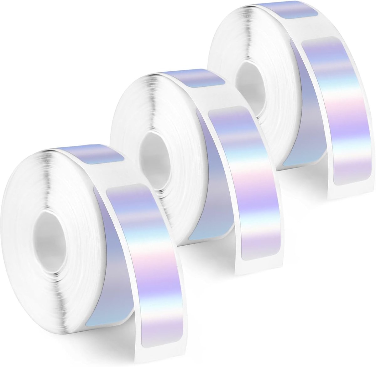 SnelShoppen - 3 Rollen Labelmaker Tape Stickers 12mm x 40mm, 480 Stuks Waterproof Zelfklevende Thermische Papier voor Kantoor en Huishoudelijk Gebruik