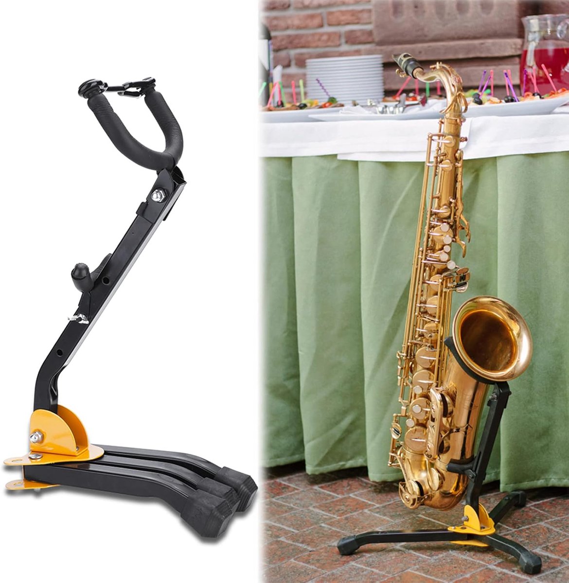 Design Metaal Materiaal Altsax Standaard Saxofoonstandaard Verstelbaar ständer altsaxophon voor Sax ständer altsaxophon voor Saxofoon Beginnend hoboïst Tillbehör & delar