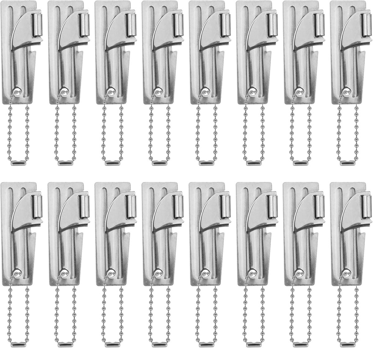 Can openers 16 stuks - roestvrij staal - handmatig en draagbaar - ideaal voor outdoor en camping - SnelShoppen