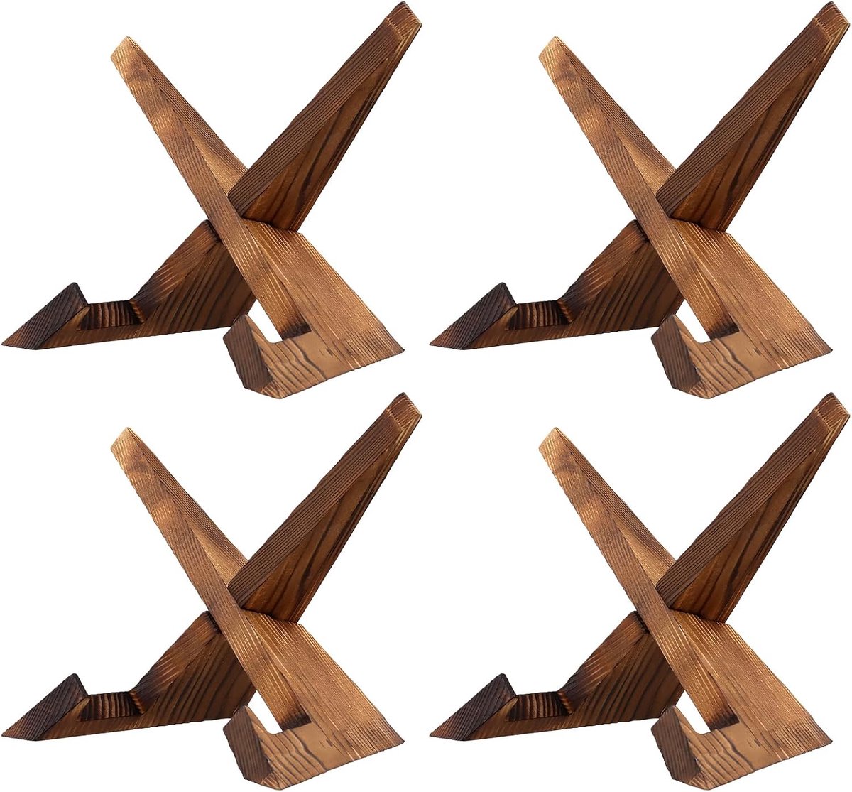 Set van 4 houten bordenstandaard, voor menu's, foto's, recepten