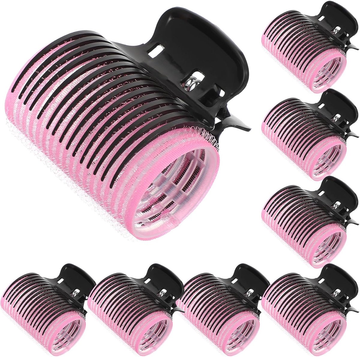 Krulspeldclips voor rollers, 16 stuks grote roller en clip, veelzijdige haarrollerclips, vervanging voor krulrollers, haarsectie-stylingset voor vrouwen en meisjes, moeiteloze krullen en golven
