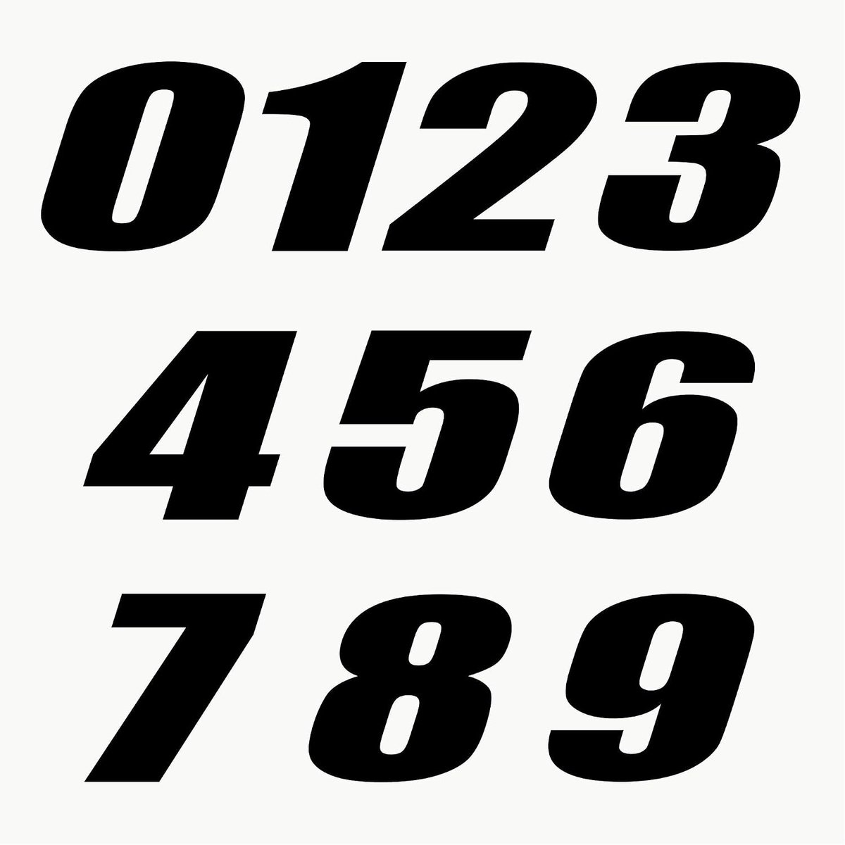 Motorcross Startnummer Stickers Pack van 2 | Motocross Nummers voor Motor, Quad, ATV Weerbestendig tegen Regen en Zon (Zwart)