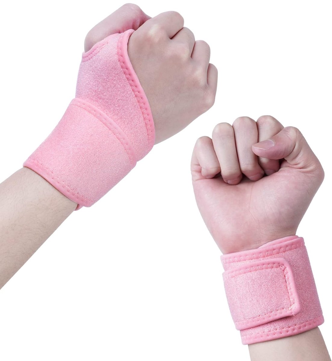 Polsspalk-brace, 2-pack verstelbare polsbrace voor ondersteuning van de linker- en rechterhand, ademende polsband voor sportbescherming/peesontsteking Pijnverlichting/carpale tunnel/artritis