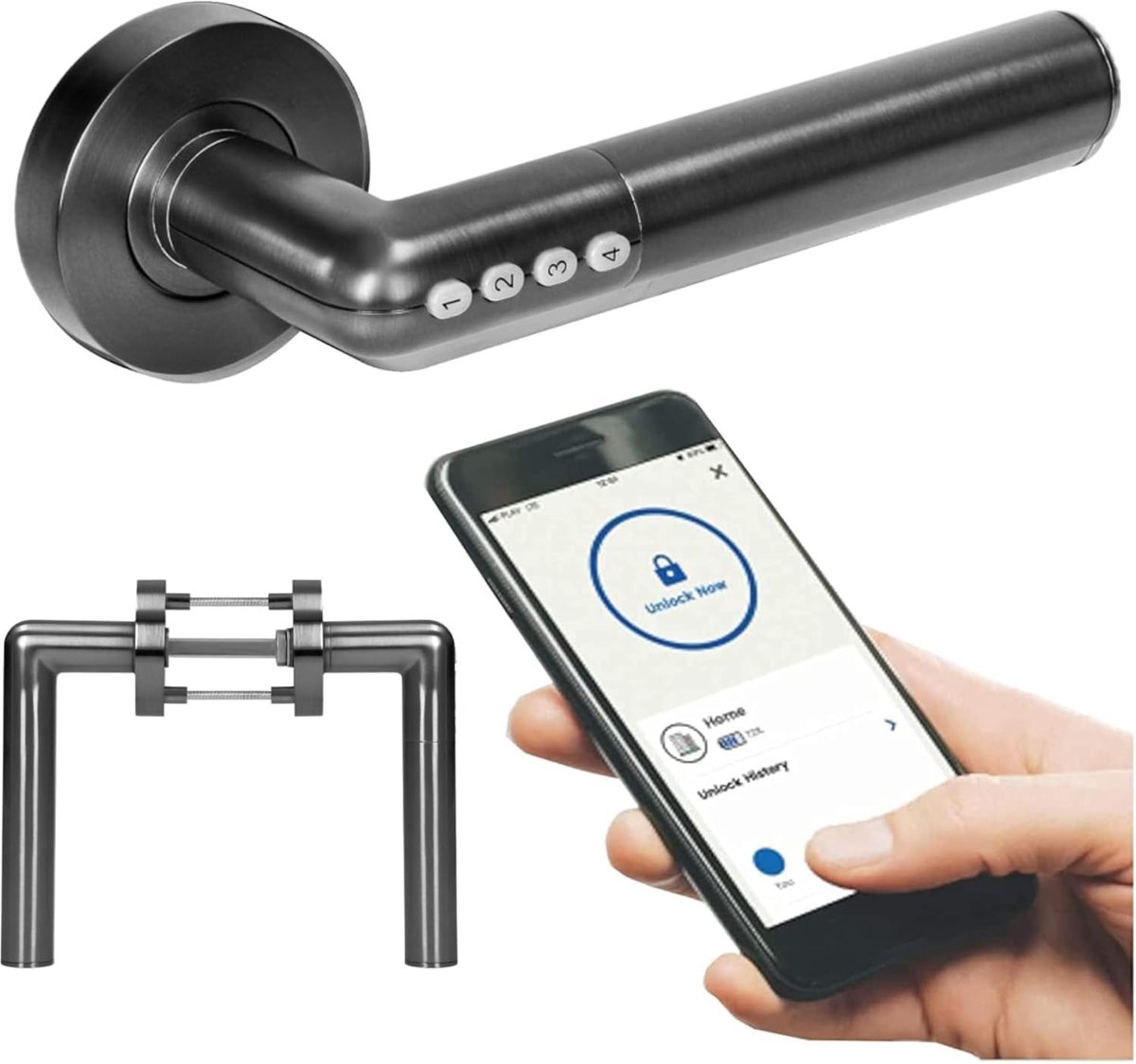 Slimme Deurslot met Pincode of Bluetooth 4.0 - IP44 Waterdicht - Geschikt voor Links/Rechts Deuren - ShopVlot