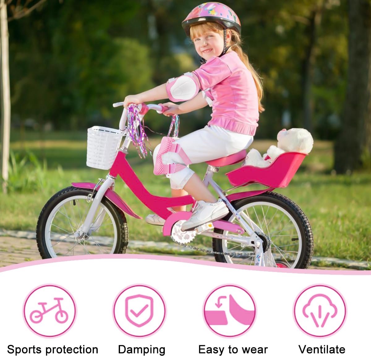 Kniebeschermerset voor kinderen, 6-in-1 beschermers, inlineskates, beschermingsuitrusting met polsbeschermers en elleboogbeschermers voor skateboard, inline skates, hoverboard, fiets