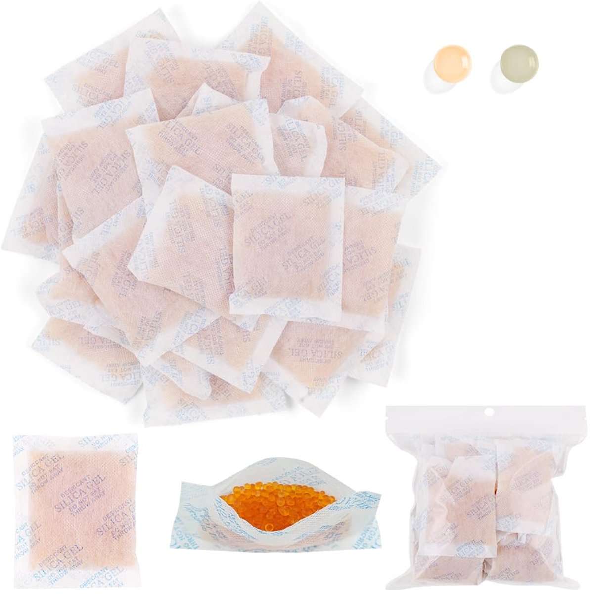 Gel Regenerable Desiccant,20 g x 24 stuks Silica Beads Orange,Silica