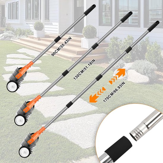 Gazonhark met wielen voor strobezem, 32 cm werkbreedte (oranje, 1,7 — afbeelding 2
