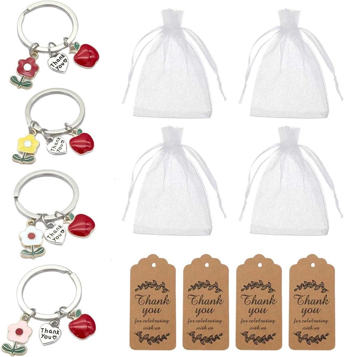 4 Sets Van Sleutelhangers, Vakantie Herdenkingsgeschenken, Rugzak