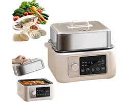 Elektrische Voedselstomer - Stoomoven Stoompan - Gezond Koken - Touchscreen Bediening - 8L - Zilver