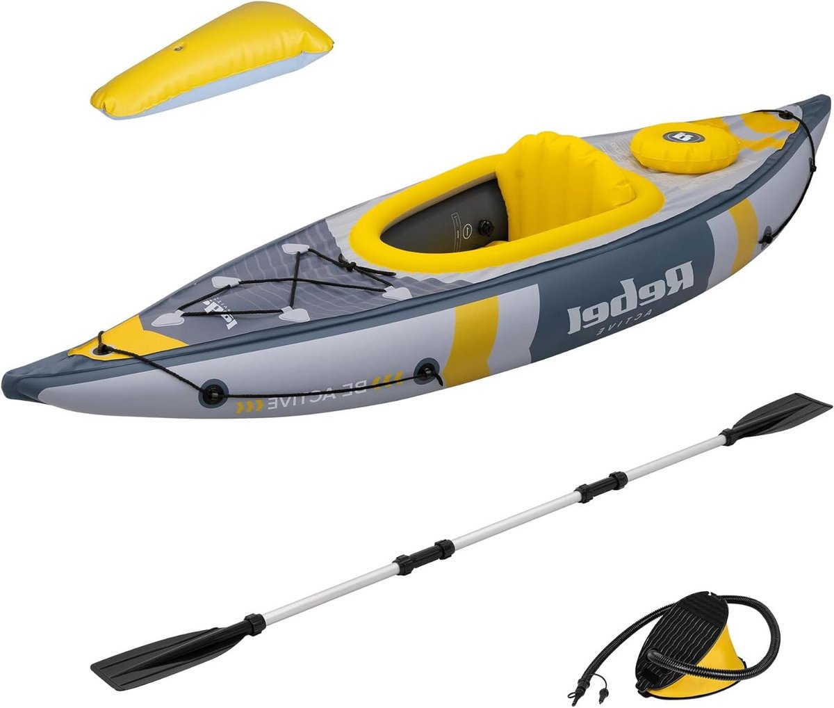 Opblaasbare Kajak - Kajak Boot - Watersport Avontuur - Ultralicht 6.7kg - 282 x 90 cm - Grijs