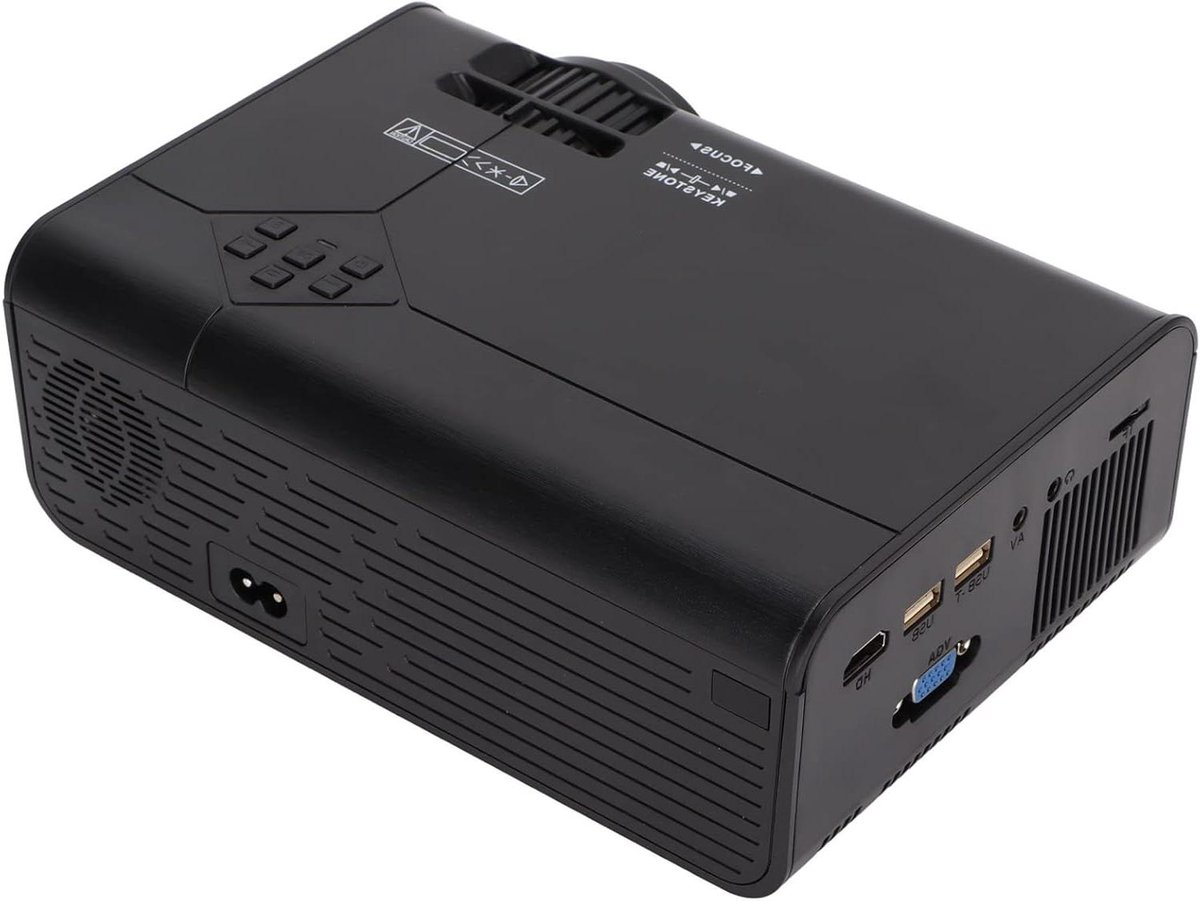 Draagbare Projector - Mini Beamer - Thuisbioscoop Creëren - Ingebouwde Stereo Geluid - Tot 100 Inch - Zwart