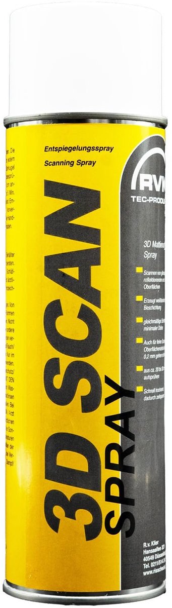 Omgoods - RvK 3D Scan Spray Wit Matt 500ml voor Verbeterde Contrast Scanning