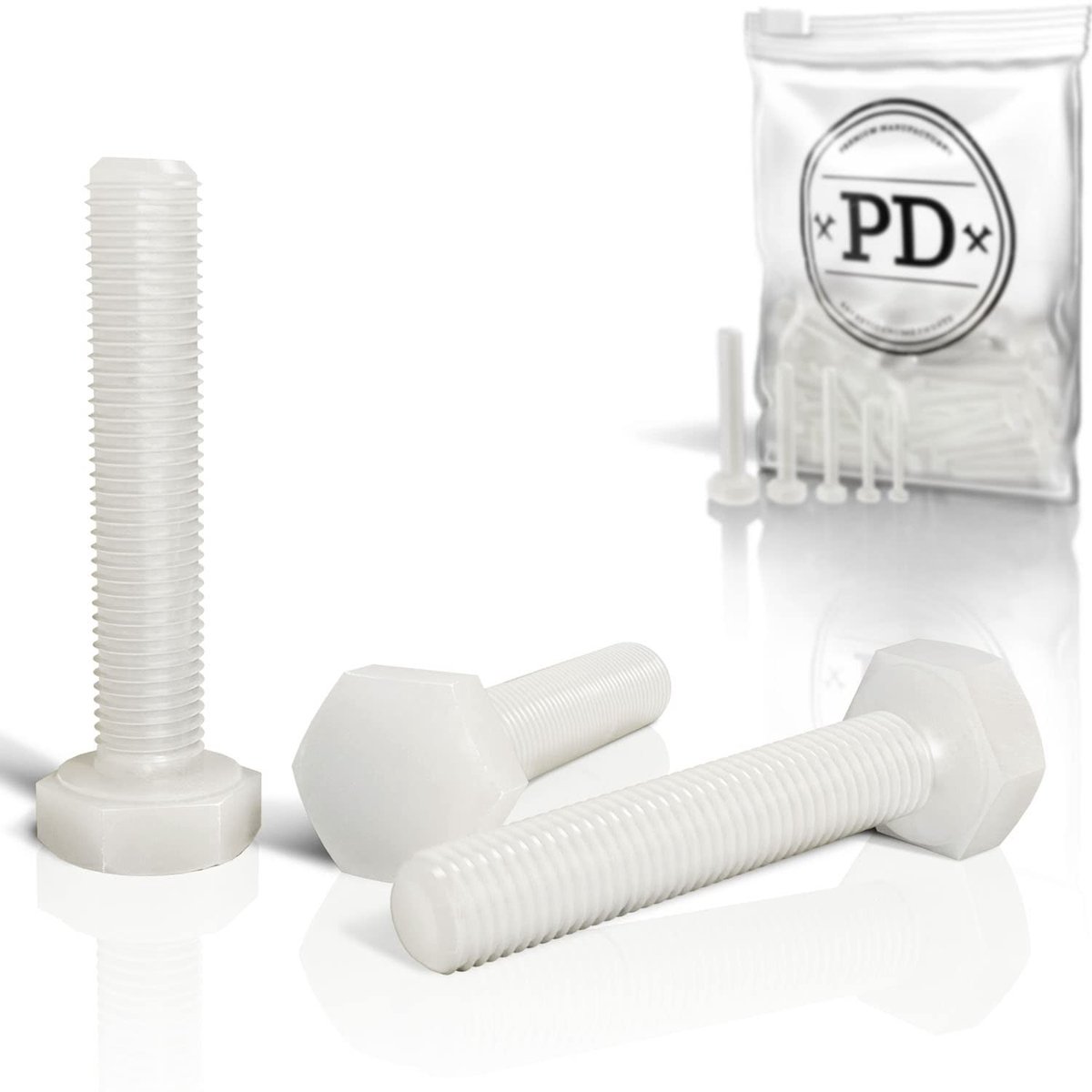 Omgoods - Plastic Zeskantbouten M12 x 60 mm - 24 Stuks